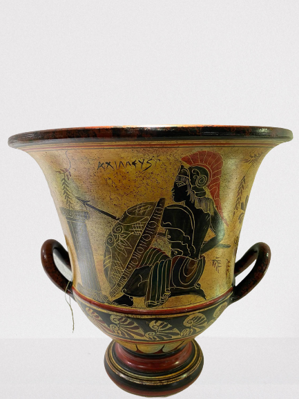 Griechische Keramik Vase 35 cm, Kratir Poseidon, Athina, Achilles