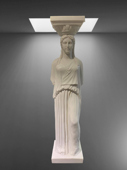 Statur Kariatis 80 cm weiss Alabaster