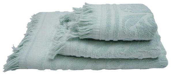 Handtuch-Badetuch Aqua Mit Fransen 100% Baumwolle