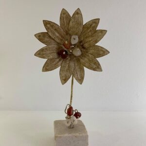 Dekoration Blume Margerite Hausgemacht Beige 21 x 11 cm