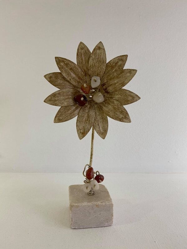 Dekoration Blume Margerite Hausgemacht Beige 21 x 11 cm