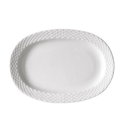 Platte Oval 35 cm flach Semeli weiß